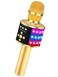 BONAOK Wireless Bluetooth Karaoke Microphone with Controllable LED Lights Portable Handheld Karaoke Speaker Machine Christmas Birthday Home Party for AndroidiPhonePC or All SmartphoneQ78 Gold