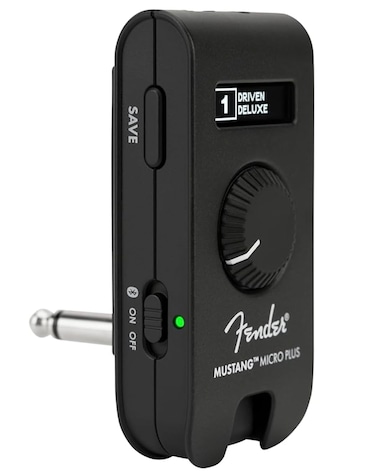 Fender Mustang Micro Plus Guitar Amp Ultimate Personal Headphone Amplifier with 25 Amp Models 25 Effects Bluetooth and 100 Presets USB Rechargeable