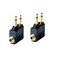 Posdou Audio Airplane Adapters Dual 35mm Male to 35mm Female Airline Flight Headphone Adapters Gold Plated 2 Pack