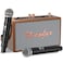 Karaoke Machine with Two Wireless Microphones Bluetooth Speaker  Brown