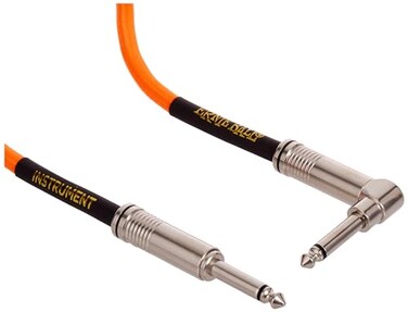 Ernie Ball P0607910 Braided StraightAngle Instrument Cable  Neon Orange