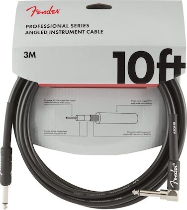 Fender Professional Series Instrument Cable  10 ft  STRANG  black 3 metre