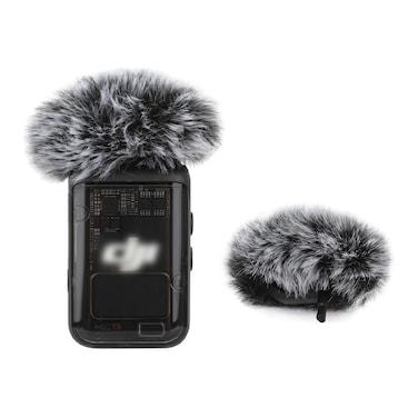 ADAH Grey Windscreen for DJI MIC 2  OSMO POCKET 3 Microphone Furry Wind Muff Grey Foam 2Pack