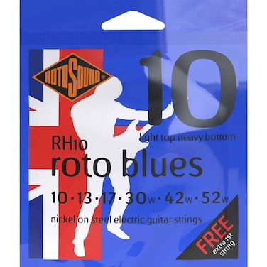 Rotosound RH10 Nickel Light TopHeavy Bottom Gauge Electric Guitar Strings 10 13 17 30 42 52 White Black Red Blue