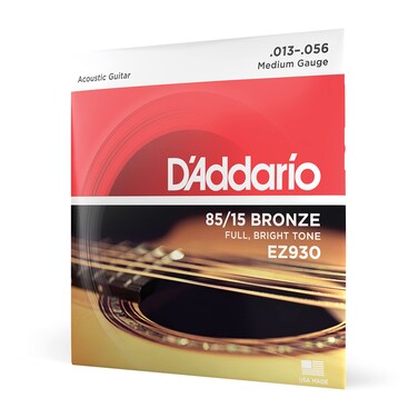 DAddario Guitar Strings  Acoustic Guitar Strings  8515 Bronze  For 6 String Guitar  Full Bright Tone  EZ930  Medium 1356