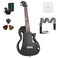 LOTKEY Silent Ukulele 26 Inch Okoume Body Electric Ukulele for Practice or Performances with AMP Output Italian Nylon String wTuner Strap  Full Accessories Black