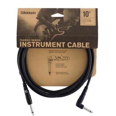 Planet Waves PWCGTRA10 10foot Classic Series Instrument Cable Right Angle Black
