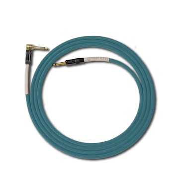 Runway Audio Instrument Cable  Lowest Capacitance Cable on The Market 10ft Straight to Right Angle AquaBlue