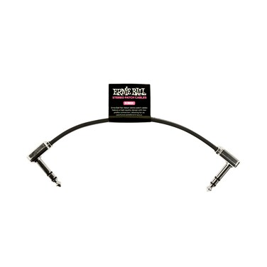 Ernie Ball 6 Single Flat Ribbon Stereo Patch Cable  Black