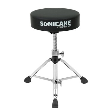 SONICAKE Heavy Duty Drum Throne Height Adjustable Padded Stool Double Braced AntiSlip Feet Swivel Drum Stool for Kids and Adults