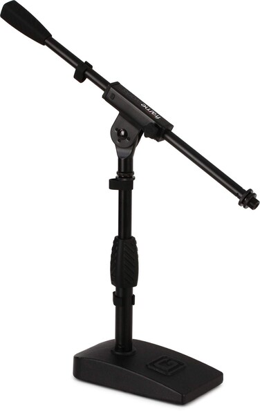 Gator Frameworks Short Weighted Base Microphone Stand With Soft Grip Twist Clutch Boom Arm And Both 38 58 Mounts Dimensions  45 X 8 GfwMic0821