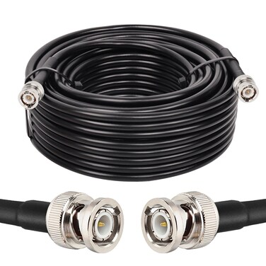 MOOKEERF BNC Male to BNC Male Coaxial Cable 50 ohm RG8X Coax Cable Ultra Low Loss BNC Jumper Cable for Antenna RF Radio Modem Oscilloscope Spectrum Analyzer Signal Generator 75FT