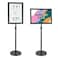 VEVOR Pedestal Sign Holder 11 x 17 Inch Vertical and Horizontal Adjustable Poster Stand HeavyDuty Floor Standing Sign Holder with Round Base for Display Advertisement and Outdoor Black