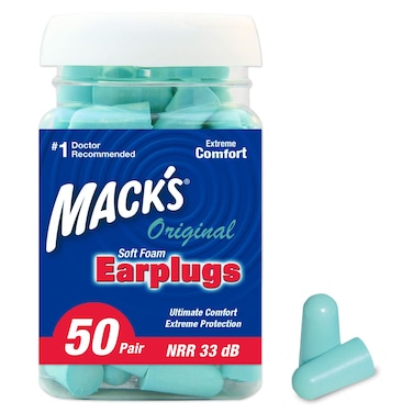 Macks Original Soft Foam Earplugs 50 Pair  32dB Highest NRR Comfortable Ear Plugs for Sleeping Snoring Work Travel and Loud Events