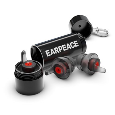 EarPeace Motorcycle Ear Plugs  Noise Reduction and High Fidelity Hearing Protection for Motorsports Standard Black Case