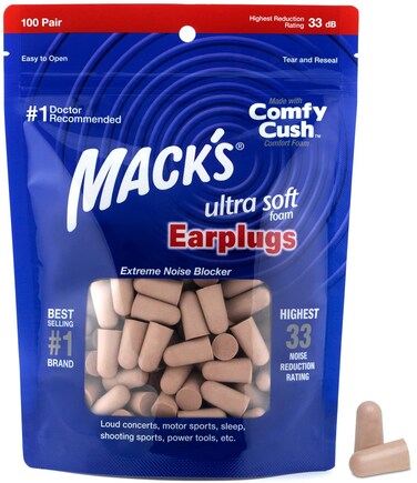 Macks Ultra Soft Foam Earplugs 100 Pair Bag  33dB Highest NRR Comfortable Ear Plugs for Sleeping Snoring Travel Concerts Studying and Loud Noise  Made in USA