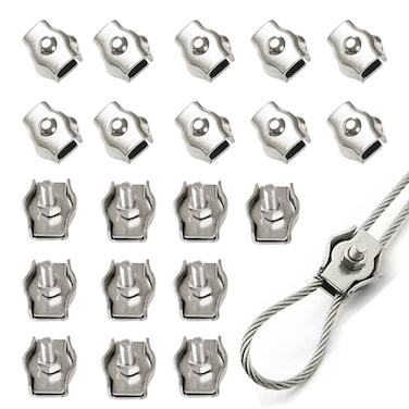 andefu 20pcs new upgrade steel wire rope cable clampdouble hole stainless steel