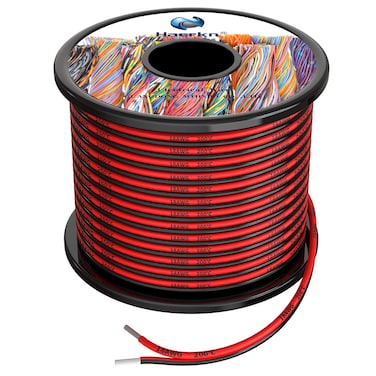 Haerkn 18 awg Silicone Electrical Wire 2 Conductor Parallel Wire line 60ft Black 30ft Red 30ft 18 Gauge Soft and Flexible Hook Up Oxygen Free Strands Tinned Copper Wire