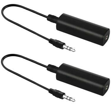 Rngeo 2 Packs Ground Loop Noise Isolator for Car AudioHome Stereo System Ground Loop Isolator with 35mm Audio Cable