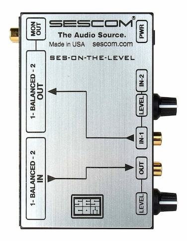 Sescom SESONTHELEVEL RCA to XLR Audio Level Converter with Level ControlsbySescom