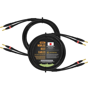 WORLDS BEST CABLES 10 Foot  Coaxial Audiophile Speaker Pair Custom Made  Using Mogami 3082 Wire  Eminence Gold Plated Banana Plugs 2 Plugs on Each end