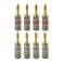 Nakamichi Ultimate Series 24K Gold Plated Beryllium Red Copper Banana Plug 1218 AWG Gauge Size 4mm Connector for Speakers Wire Amplifiers HiFi Sound Systems 8 Pcs 4Pairs