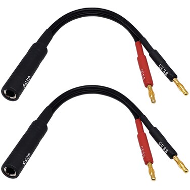 CNCESS CESS020 14 Inch TS to Dual Banana Plug Speaker Adaptor 6 Inch  Mono 635mm Female Jack to Banana Cable  2 Pack
