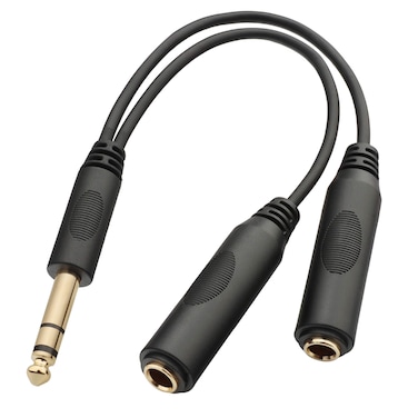 TISINO 635mm 14 inch Jack Splitter Cable 635mm TRS Stereo Male to Dual 635mm TRS Stereo Female Jack Quarter Inch Splitter Cord  8 inches 20cm