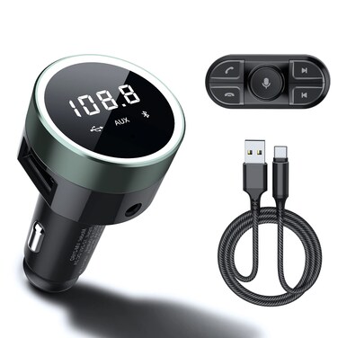 MEIDI Bluetooth FM Transmitter for Car Wireless Car Radio Adapter with Remote HandsFree Call MP3 Music PlayerLED ColorsUSB PortU Disk