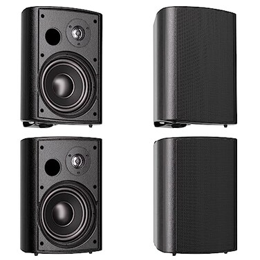 Herdio 800 Watts 65 Inches Outdoor Speakers Wired Waterproof PassiveWall Mount Speakers with Powerful Bass for Home Patio Garden Covered DeckAllWeather DurabilityBlack2 Pairs