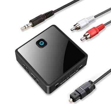 Isobel Bluetooth 50 Transmitter Receiver Optical 35 mm AUX RCA Low Latency Wireless Audio Adapter Rechargeable Bluetooth AUX Adapter for TV PC CarHome Stereo System Speakers Dual Link