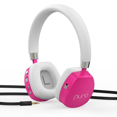 Puro Sound Labs PuroQuiet Plus Volume Limited OnEar Active Noise Cancelling Bluetooth Headphones Lightweight Headphones for Kids with Builtin MicrophoneSafer Sound StudioGrade Quality Pink