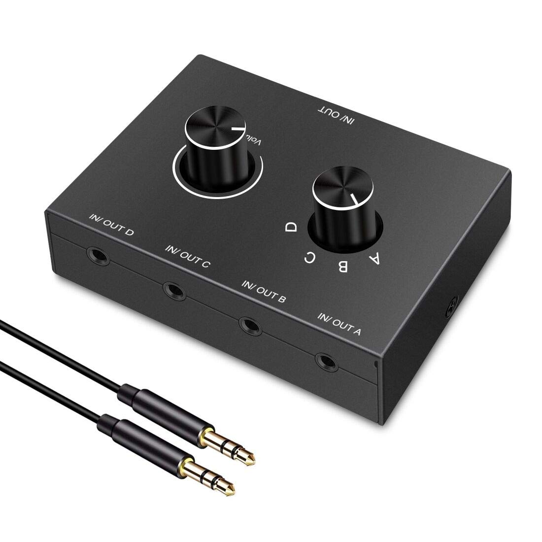 ydf Ydf 4 Way Stereo Audio Switch 3.5 MM