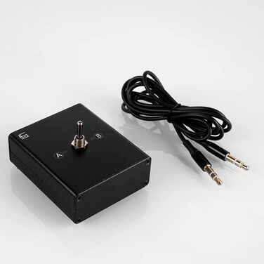 35mm Audio Switcher 2 Input 1 Output  1 Input 2 Output Audio Splitter Switcher Manual Switcher Box AUX Audio Speaker Selector Converter with 47 in 35mm TRS Cable No External Power Required