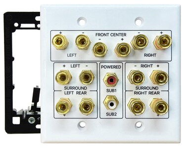 DIYTECH Speaker Wall Plate 72 Home Theater Wall Plate 2 RCA Wall Plate Gold Plated Binding Posts Speaker Wall Plates for Home Theater Wall Speaker Plate Setup