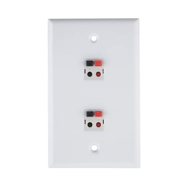 TENINYU 2 Port Speaker Jack Speaker Module Keystone Single Gang Wall Plate Speaker Wall Plate for Home Theater  White 2Port