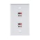 TENINYU 2 Port Speaker Jack Speaker Module Keystone Single Gang Wall Plate Speaker Wall Plate for Home Theater  White 2Port