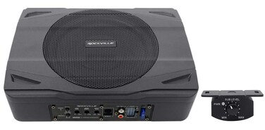 Rockville SS8P 400w 8 Slim UnderSeat Active Powered CarTruck Subwoofer SubBlack