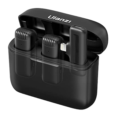 ULANZI J12 Wireless Lavalier Microphone for iPhone iPad 2in1 PlugPlay Mic with Charging Case For Phone Video Recording 65ft Transmission Range