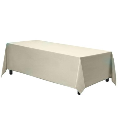 Gee Di Moda Rectangle Tablecloth  70 x 120 Inch  Ivory Rectangular Table Cloth in Washable Polyester  Great for Buffet Table Parties Holiday Dinner Wedding  Baby Shower