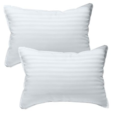 kinder Fluff Toddler Pillow 2pk  The only Pillow for Kid 300T Soft Cotton  Down Alternative Hypoallergenic  Machine Washable Ideal Small Pillow for Toddler Bed  Travel pillow 33x46cm  White