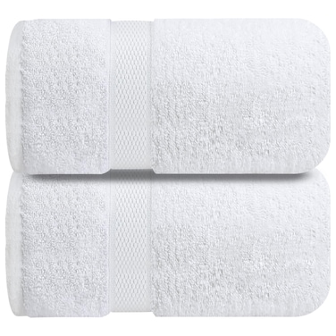 Infinitee Xclusives White Jumbo Bath Sheets  Pack of 2 90cm x 180cm Large Bath Sheet Towel  100 Ring Spun Cotton  Large Towels for Bathroom Hotel  Spa Quality Towels