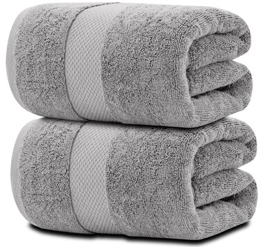White Classic  Luxury Bath Sheet Towels for Adults Extra Large  Highly Absorbent Hotel spa Bathroom Towel  35x70 Inch  2 Pack Grey