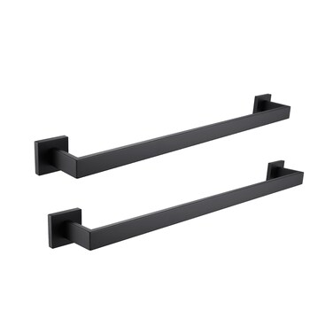2 Pieces Bath Towel Bars LANC Matte Black 24Inch Bathroom Double Towel Racks Kitchen Hand Towel Holders Stainless Steel Wall Mount Towel Hanger RodsA88046MB