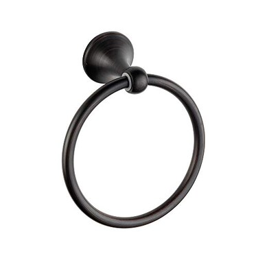 bgl Wall Mounted Classical Design Round Towel Ring for Bathroom Black