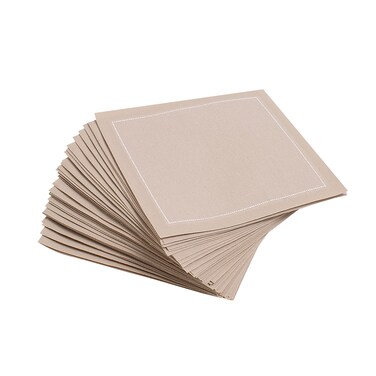 FIVE STAR NAPKINS Signature 100 Cotton Cocktail Napkin 50Pack 45 x 45 Sand