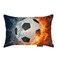 Nicokee Throw Pillow Cover Cool Soccer Ball Art Amazing Football Fire with Ice Decorative Pillow Case Home Decor 20x12 Inches Pillowcase