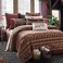 HiEnd Accents Cascade Lodge Rustic 5PC Lodge Bedding Set Bear Silhouette RedBrown Super Queen