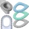 Guojanfon Bathroom Soft Thicker Warmer Stretchable Washable Cloth Toilet Seat Cover Pads 3PCS Blue Pink Brown 3PcsRandom Color