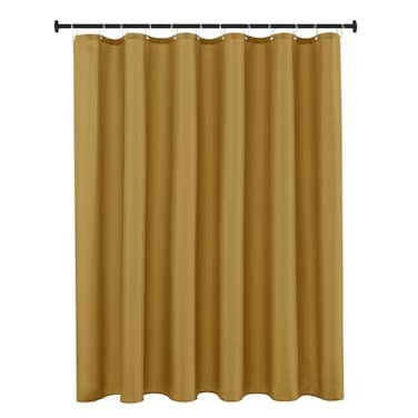 Biscaynebay Hotel Quality Fabric Shower Curtain Liner 72 Inch by 72 Inch Gold Water Resistant Bathroom Curtains Rust Resistant Grommets  Weighted Bottom Hem Machine Washable
